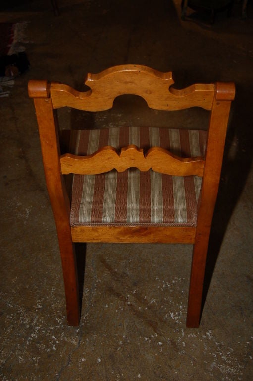 Neoclassical CLOSING SALE Arm chair, circa 1825 Biedermeier Birch For Sale