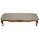 19th Century French Walnut Bench Newly Upholstered