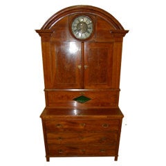 ON SALE Cabinet with Clock Biedermeier Elm  circa 1825