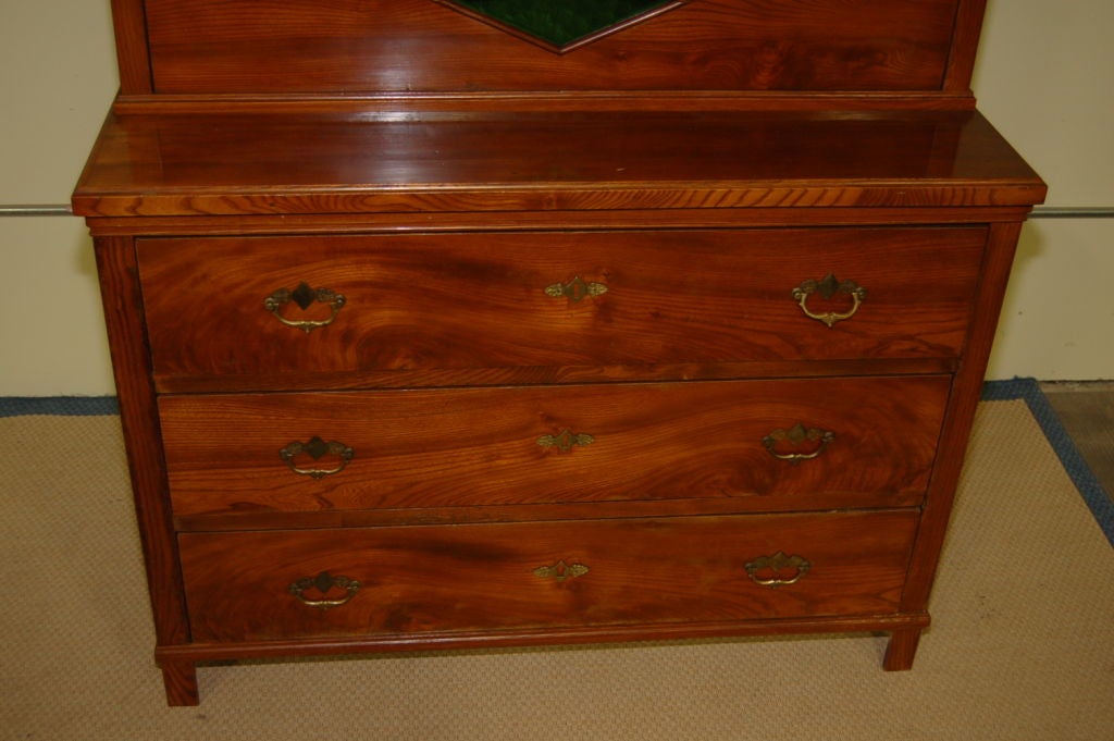 ON SALE Cabinet with Clock Biedermeier Elm  circa 1825 In Excellent Condition In San Francisco, CA