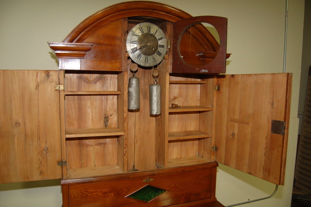 ON SALE Cabinet with Clock Biedermeier Elm  circa 1825 1