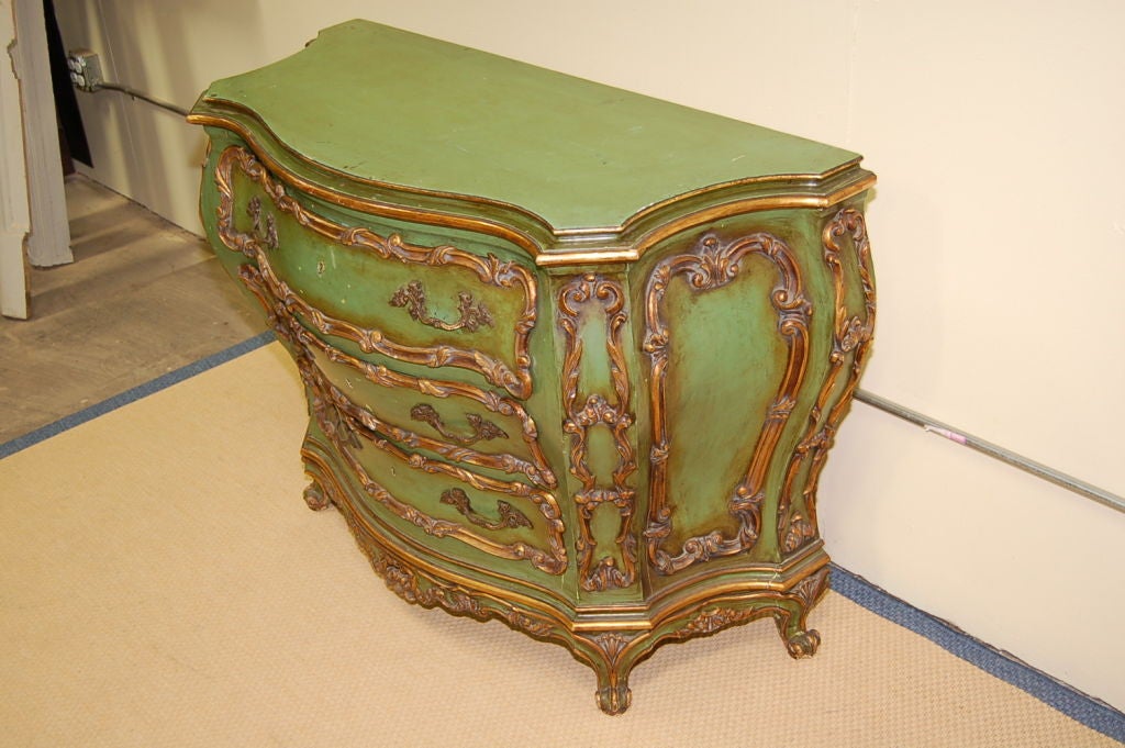 Baroque Early to Mid-1900s  Italian Painted Commode