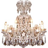 Antique Pair Late 19th / Early 20th Italian Crystal 8-light Chandeliers