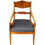 Circa 1825 Swedish Mahogany Beidermeier Arm Chair