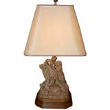 19th C. French Terracotta Figurines Made Into Lamp