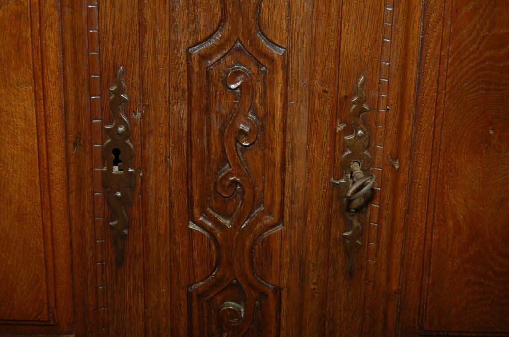 Armoire  18th Century French Oak Cabinet with Drawers 1