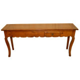Console Made from 18th C. French Cherry Farm Table w/ drawer