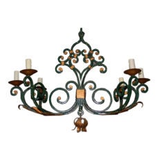 19th C. French Wrought Iron Chandelier 19th C. French Wrought Iron Chandelier