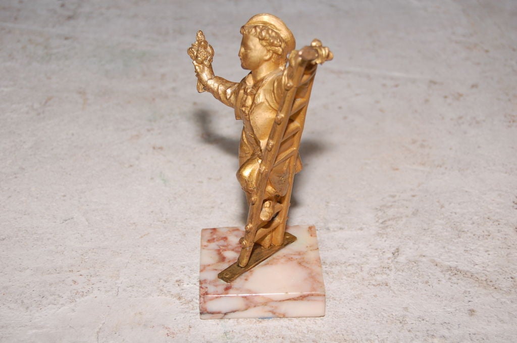 French Figurine 19th Century Bronze Gold Doré  For Sale