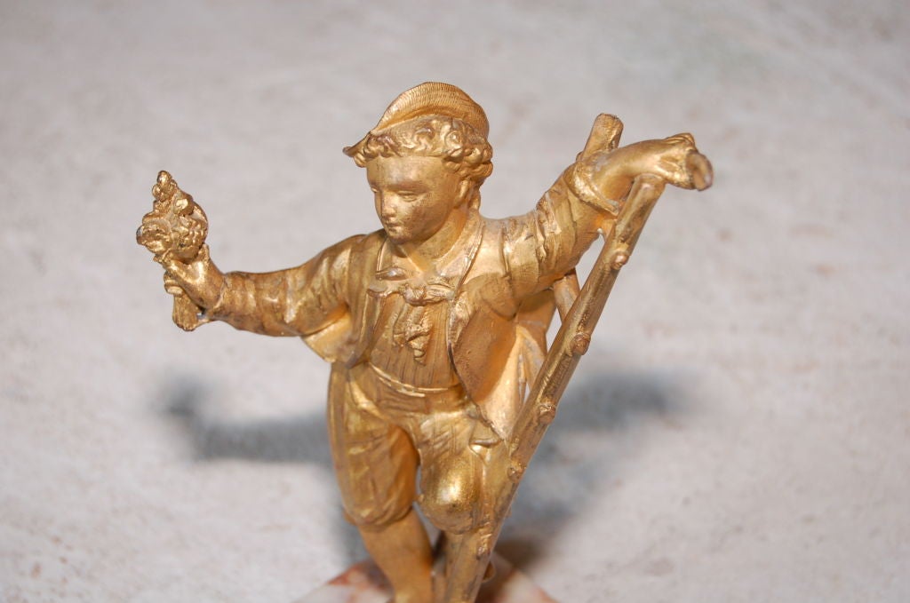 Figurine 19th Century Bronze Gold Doré  In Excellent Condition For Sale In San Francisco, CA