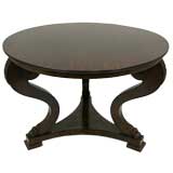 19th C. Empire Mahogany and Burl Walnut Table