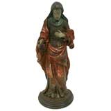 18th Century Carved Saint Anne in Polychrome