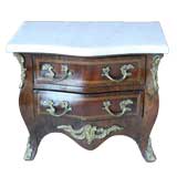 Antique Miniature French Bow Front Marble Top Dresser