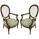 Mid-19th Century French Louis XVI-Style Fauteuils (arm chairs)