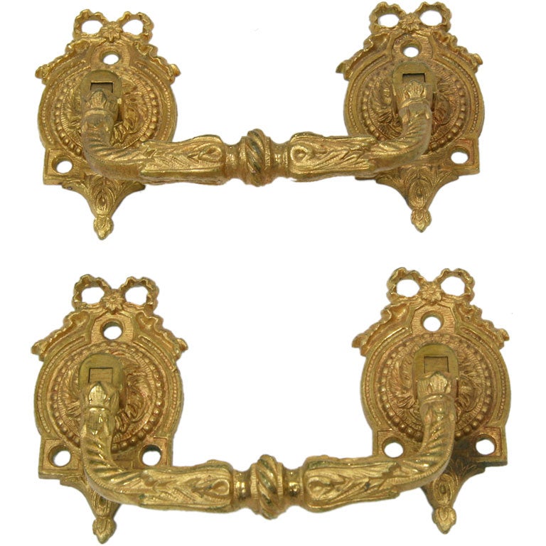 Handles Pair of 19th Century French Bronze Doré 