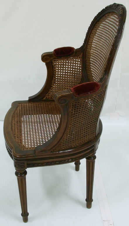 Neoclassical Arm Chair 19th Century French Caned Fauteuil