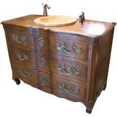 ON SALE  Commode with Sink 18th Century French Walnut Bombe' Original Hardware 