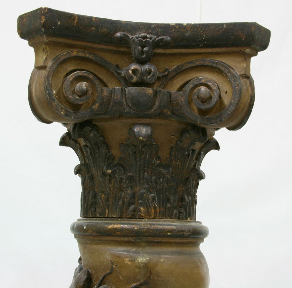 Rococo Columns with Grape Carvings Set of Four 19th Century French For Sale