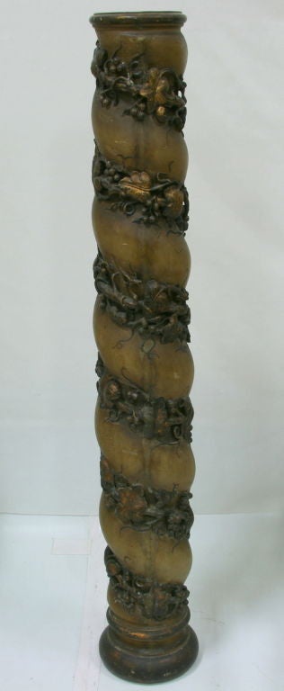 Columns with Grape Carvings Set of Four 19th Century French For Sale 2