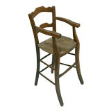 19th Century French Walnut Child's High Chair