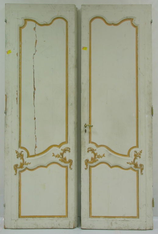 Pair 19th Century French Chateau Doors Used For The Theater<br />
94''h x 30''w and 29''w
