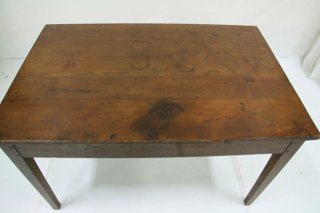 19th Century Oak Farm Table with Drawer 2
