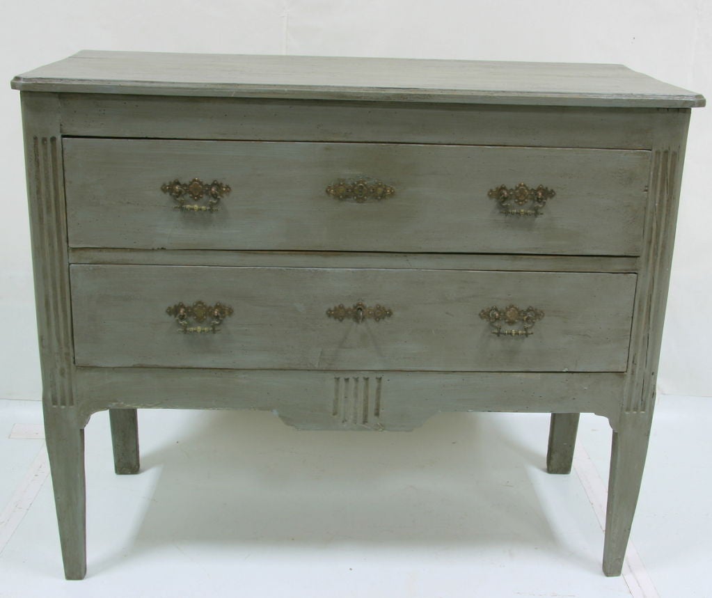 Louis XVI of the period commode (not original paint back legs have been restored) also chest of drawers, dresser.