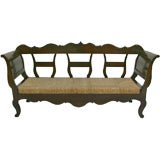 Circa 1810 Walnut Settee with New Rush