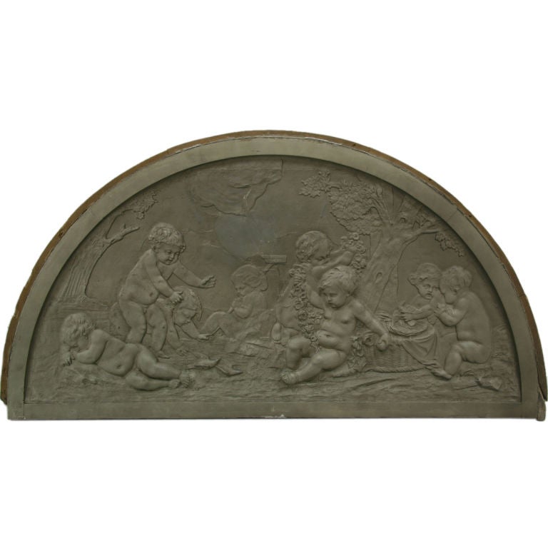 Exceptional French 19th Century Over Door Bacchus Enfants