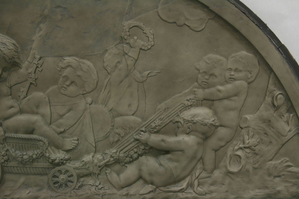 Exceptional French 19th Century Plaster Overdoor Bacchus Enfants In Good Condition In San Francisco, CA