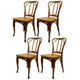 Antique Set of 4 Vienna Secessionist Bentwood Chairs