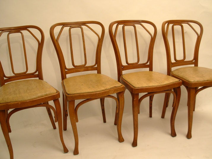 Set of 4 Vienna Secessionist Bentwood Chairs