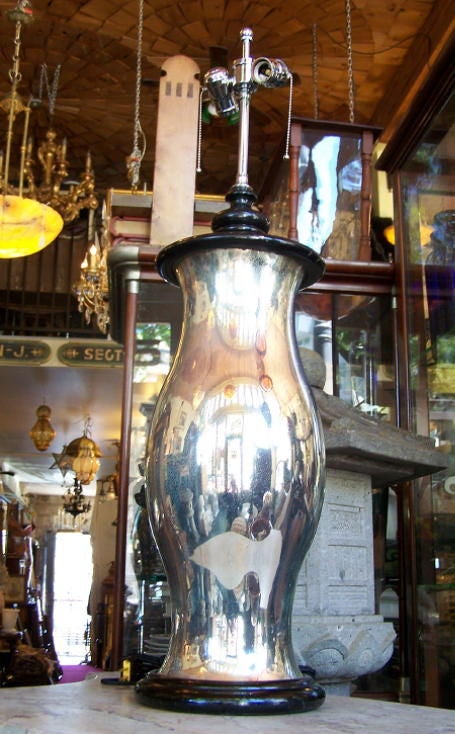 Monumental Mercury Glass Lamp