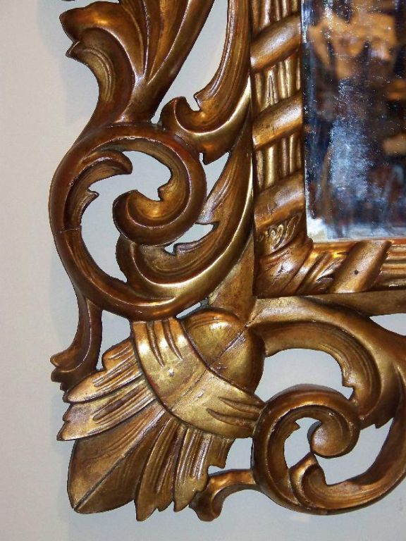 Hand-Carved Rococo Style Italian Mirror