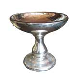 Large Old Mercury Glass Compote