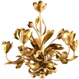 Silvered Tole Chandelier