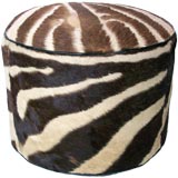 Vintage Zebra Skin Ottoman