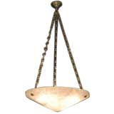 French Silvered Bronze and Rock Crystal Ceiling Fixture