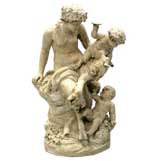 Terracotta Statue of Bacchante and Bacchus