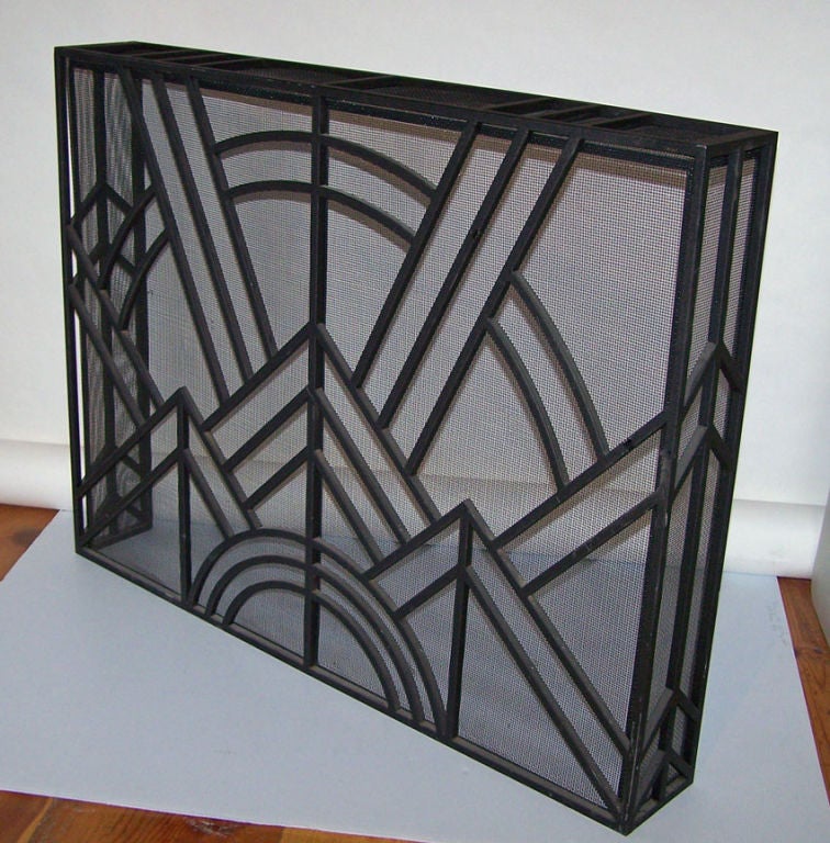 Custom made fire screen, made in the last quarter of the 20th century.