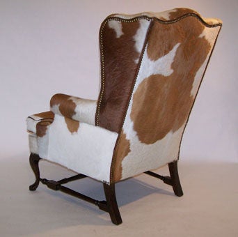 cowhide wingback chair