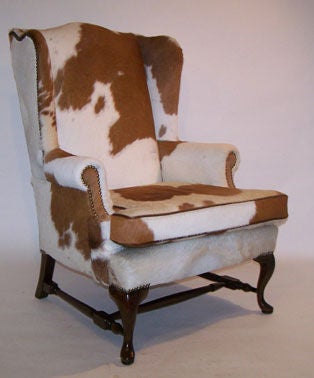 cow print wingback chair