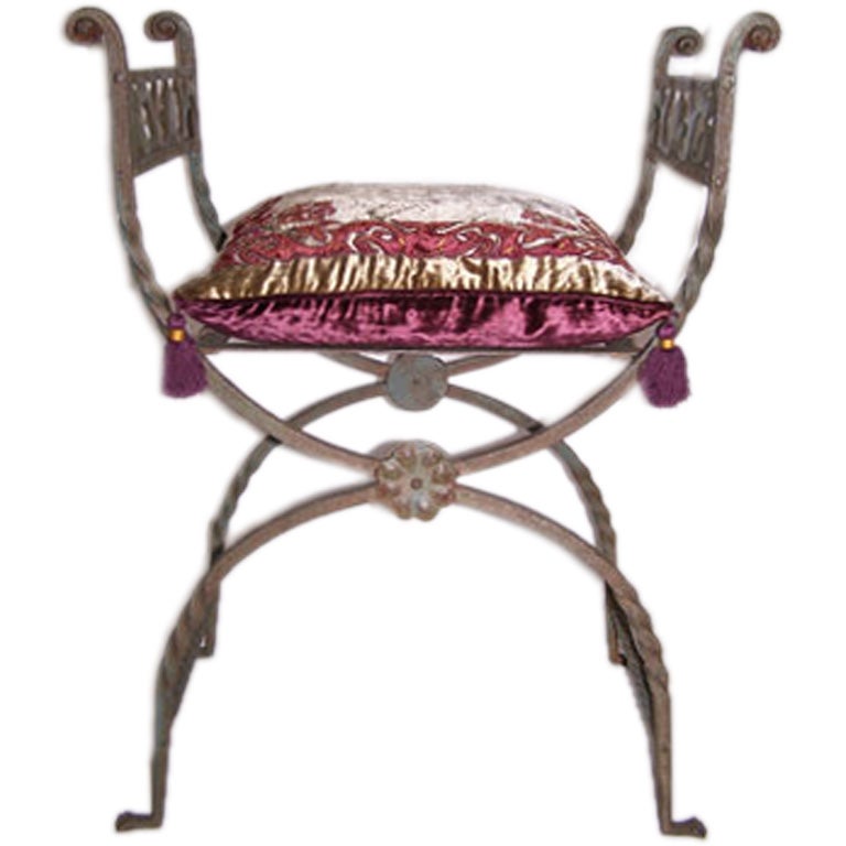 Beautiful Classic Ancient Style Wrought Metal X Chair