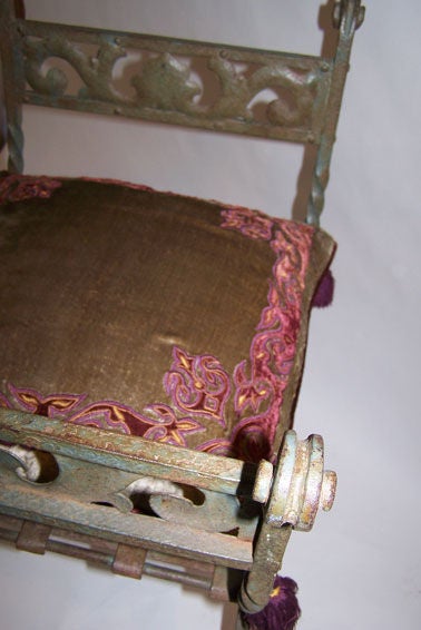 Wrought Iron Beautiful Classic Ancient Style Wrought Metal X Chair