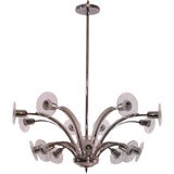 Mid Century Chrome and Plastic Light Fixture