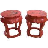 Pair of Chinese Lacquered Side Tables
