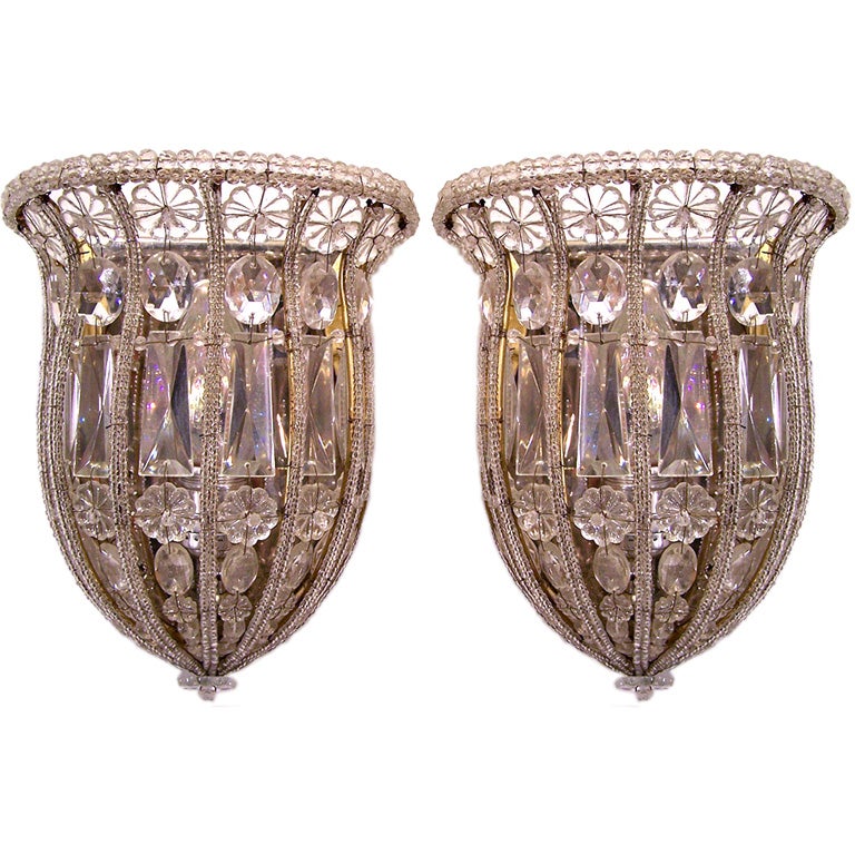 Pair of Italian Beaded Sconces at 1stdibs