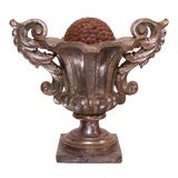 Vintage Carved Wood Italian Urn
