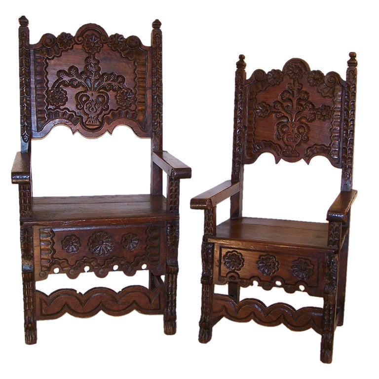 Spanish Colonial Husband & Wife Chairs