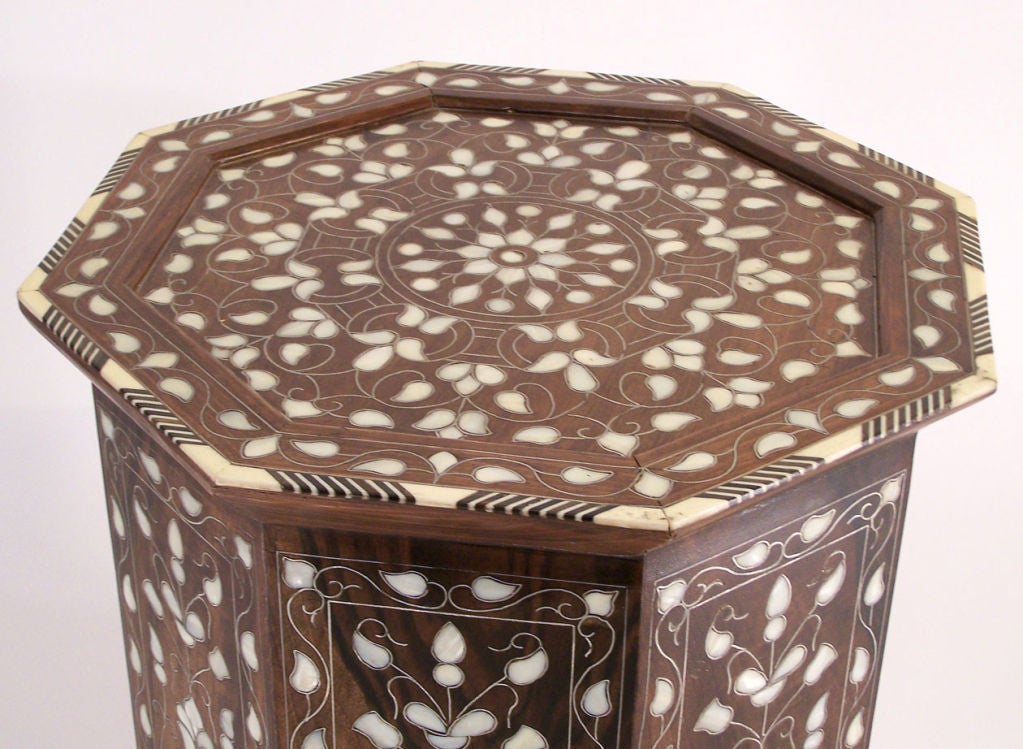 Bone inlay small side table.